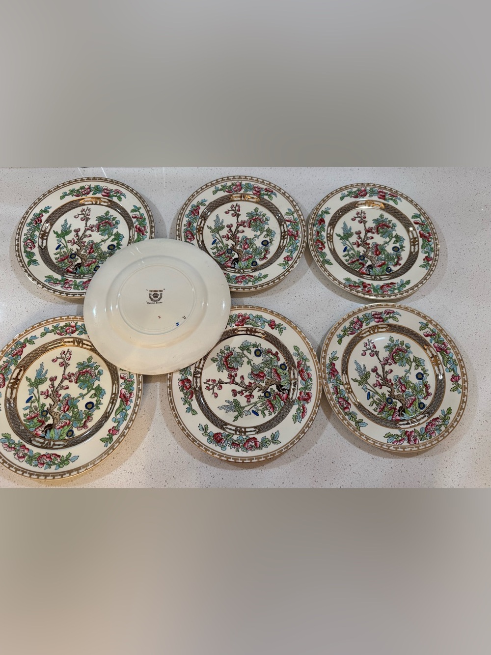 7 JOHNSON BROTHERS INDIAN TREE BREAD PLATES off white CHINA! made ENGLAND 8”